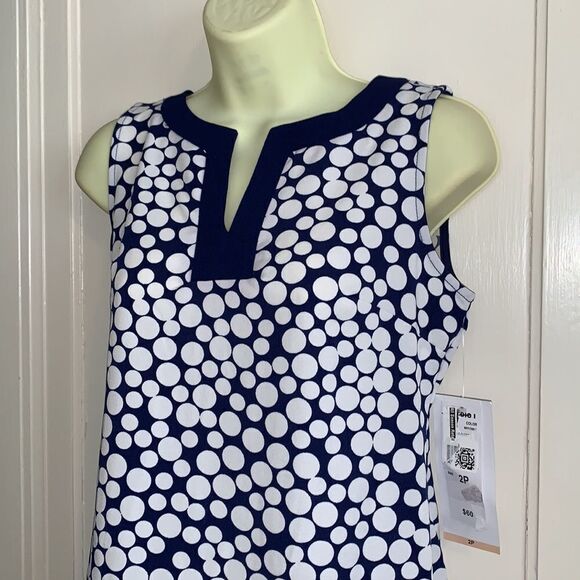NWT Amanda Lane navy & white shift dress - Picture 2 of 9